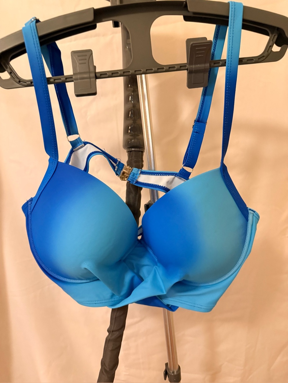 Blue Ombre Swimsuit bikini top with adjustable straps Size XL